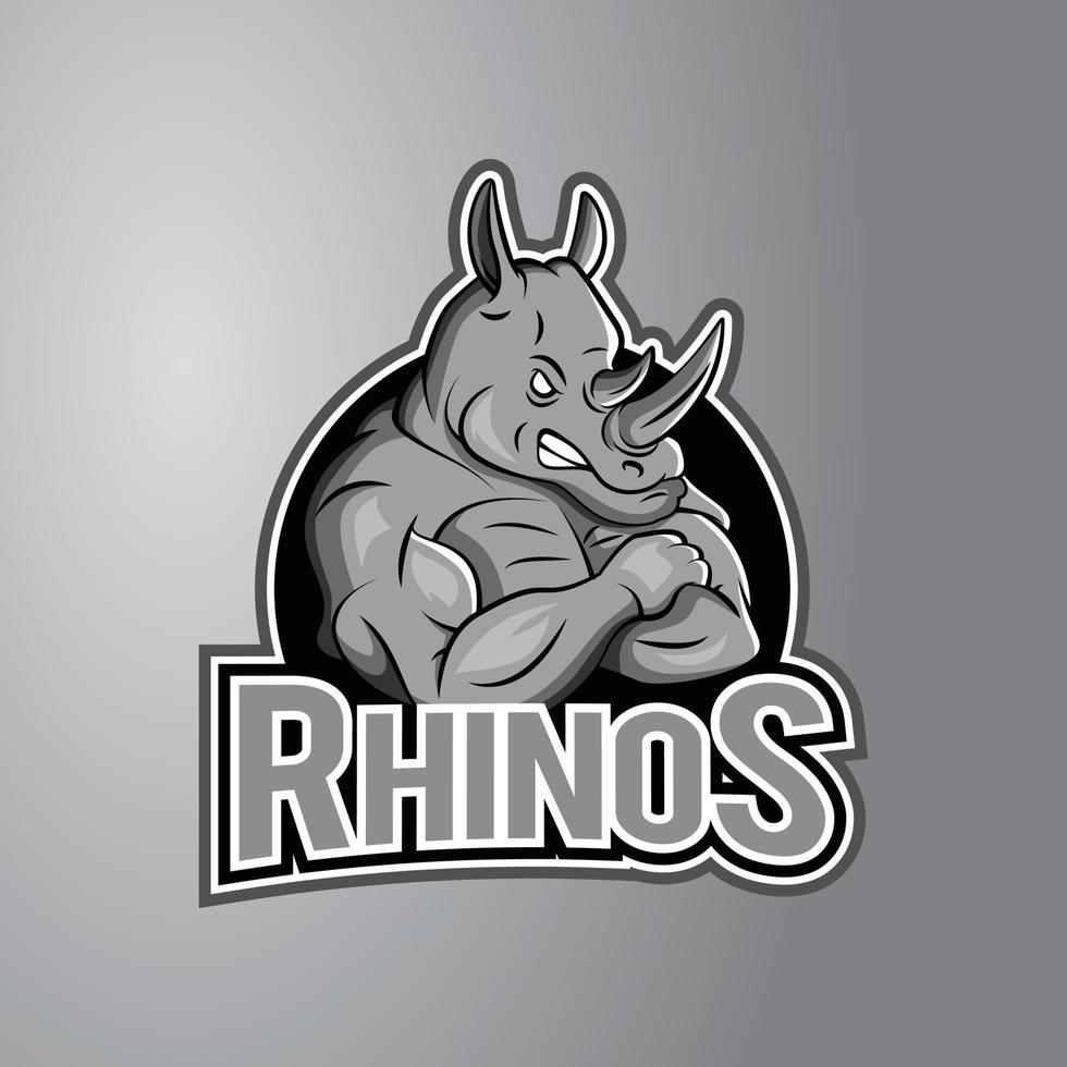 insigne de conception d'illustration de rhinocéros vecteur