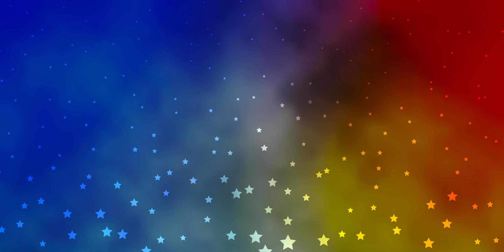 modèle vectoriel bleu foncé et jaune avec des étoiles au néon.