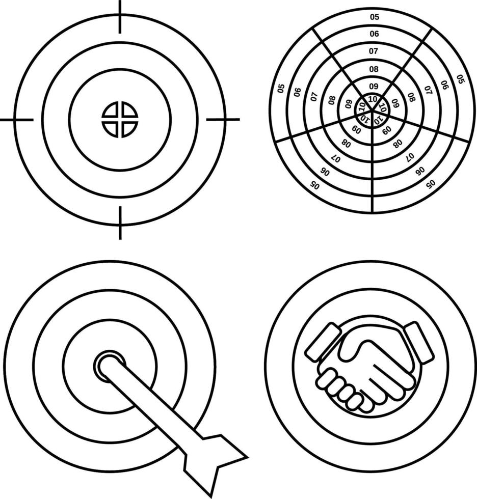 4 cible définie, icône de la ligne de but vecteur