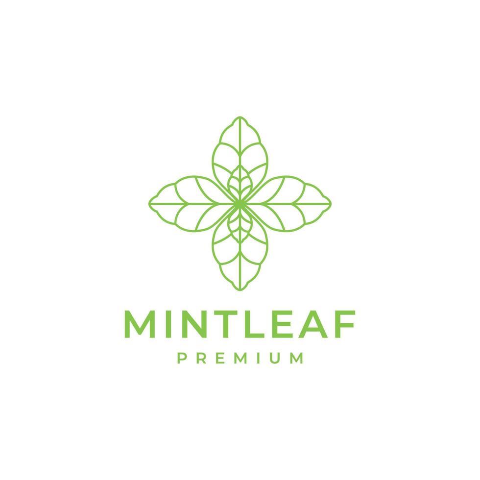 feuilles de menthe plante nature aliments et soins de santé avantages logo design vecteur icône illustration modèle