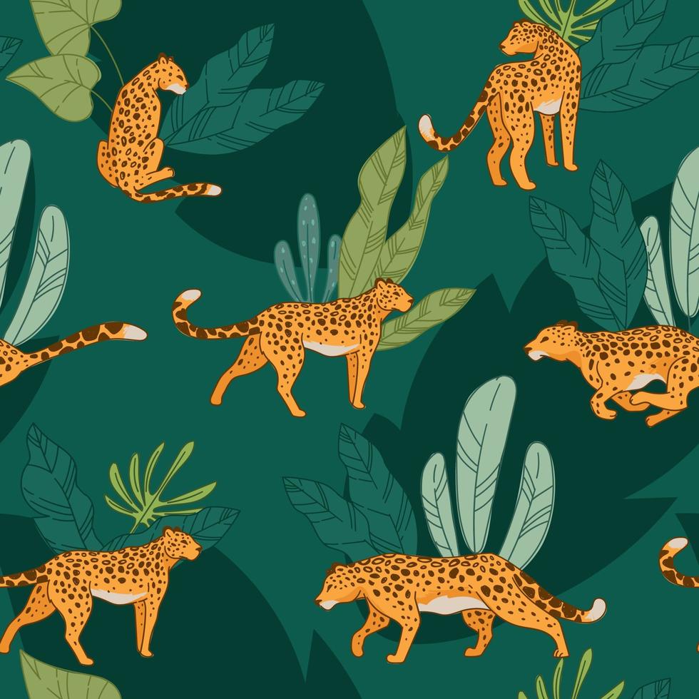 animal léopard, guépard avec motif tacheté sans couture vecteur