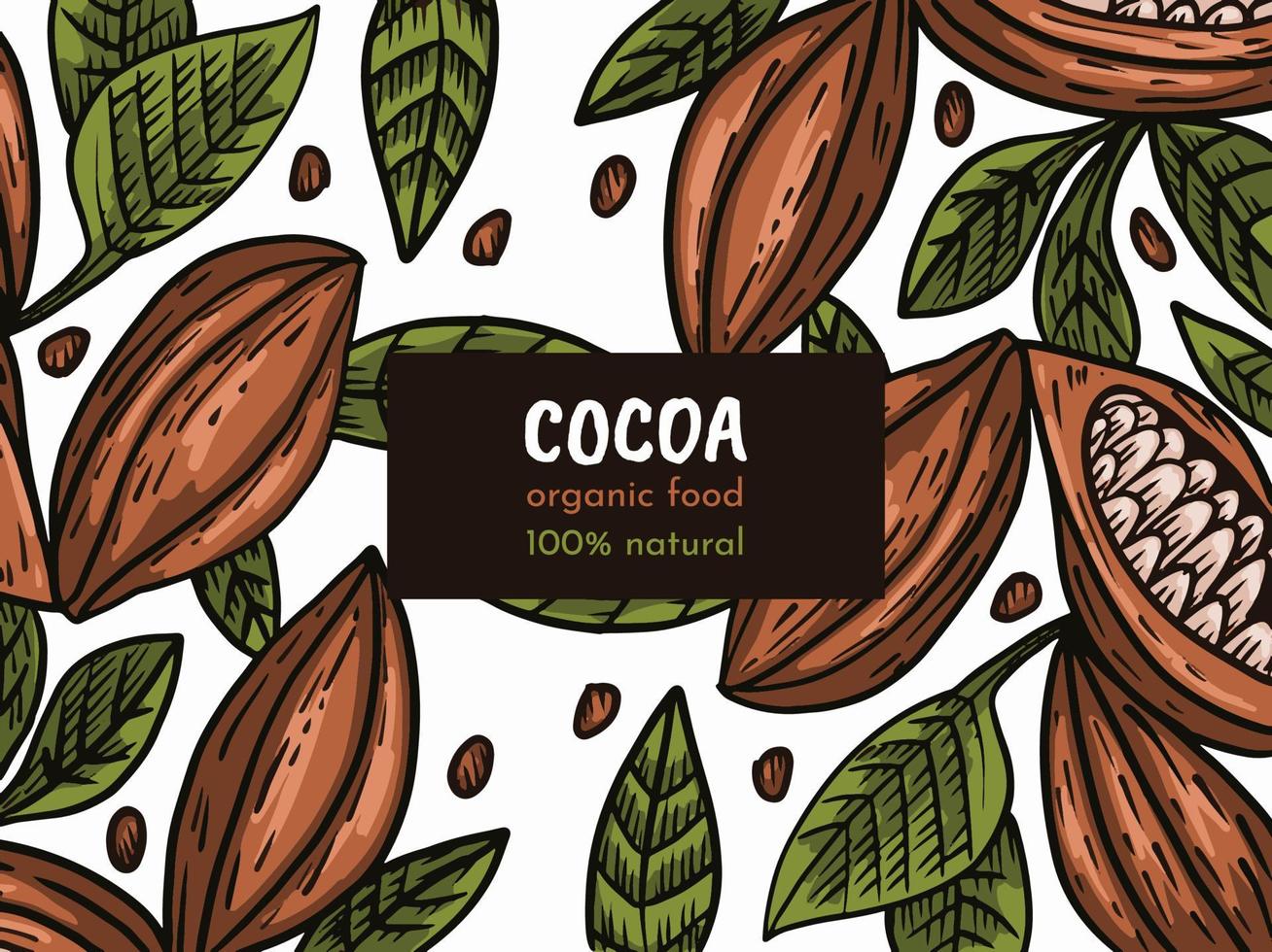 modèle d'étiquette de cacao pour illustration vectorielle d'emballage vecteur