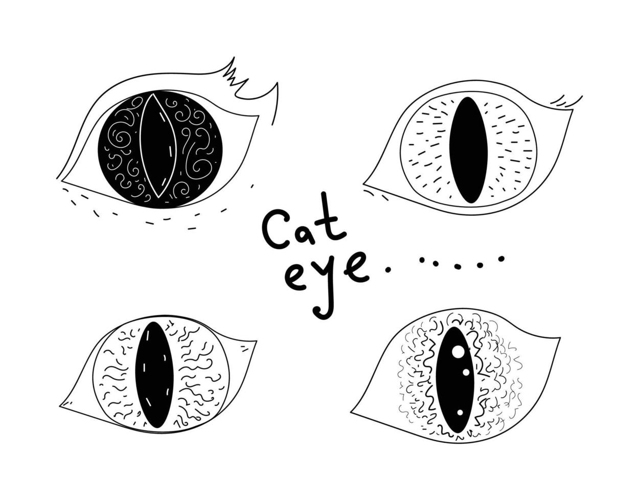 oeil de chat vecteur doodle illustration dessinée à la main