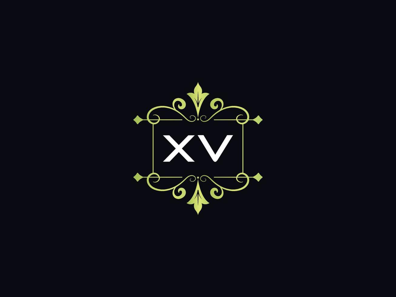 logo de luxe xv monogramme, création de logo de luxe xv minimal vecteur