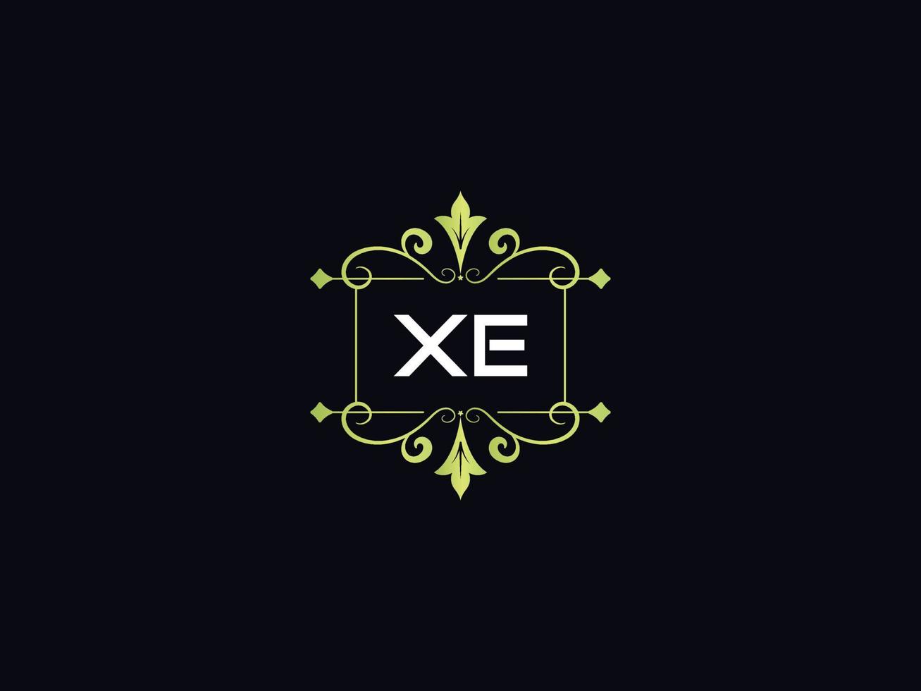 logo xe de luxe monogramme, création de logo de luxe xe minimal vecteur