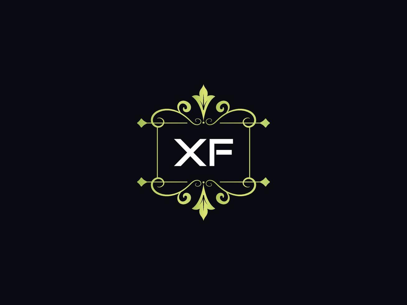 logo xf de luxe monogramme, création de logo de luxe xf minimal vecteur