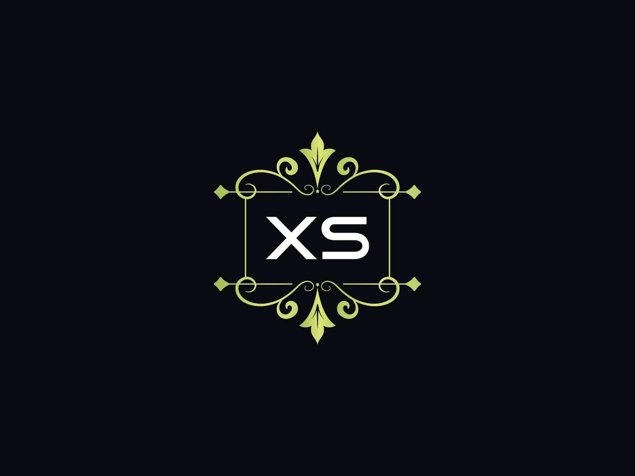 logo xs de luxe monogramme, création de logo de luxe xs minimal vecteur