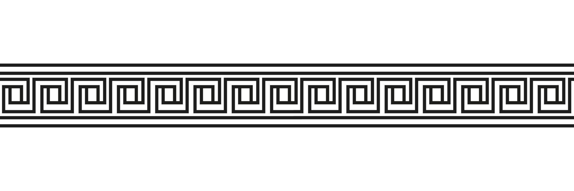 motifs de méandres sans soudure. meandros grecs, frette ou clé. ornement pour les frontières de style grec ancien. illustration vectorielle vecteur