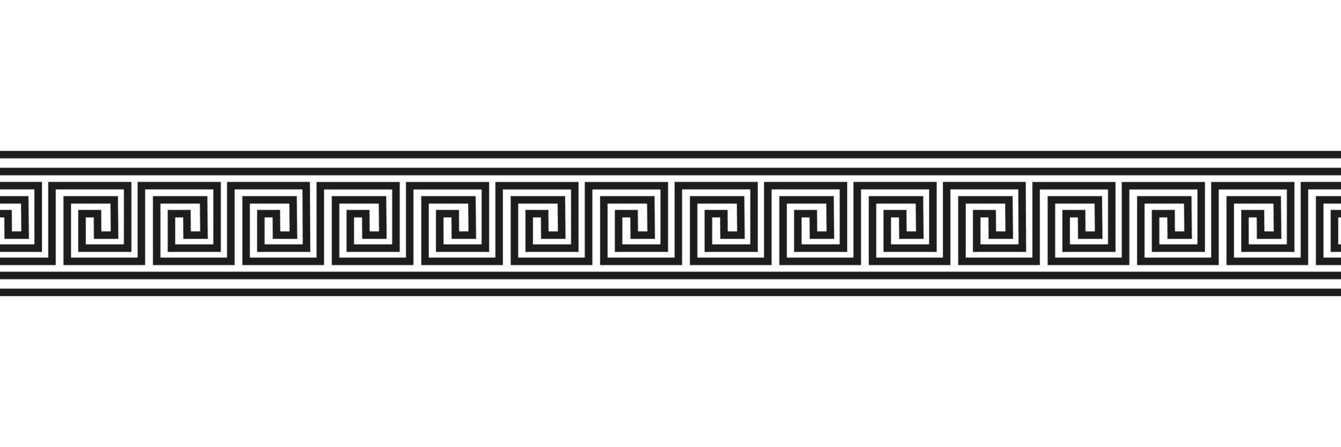 motif méandre sans couture. meandros grecs, frette ou clé. ornement pour les frontières de style grec ancien. illustration vectorielle vecteur