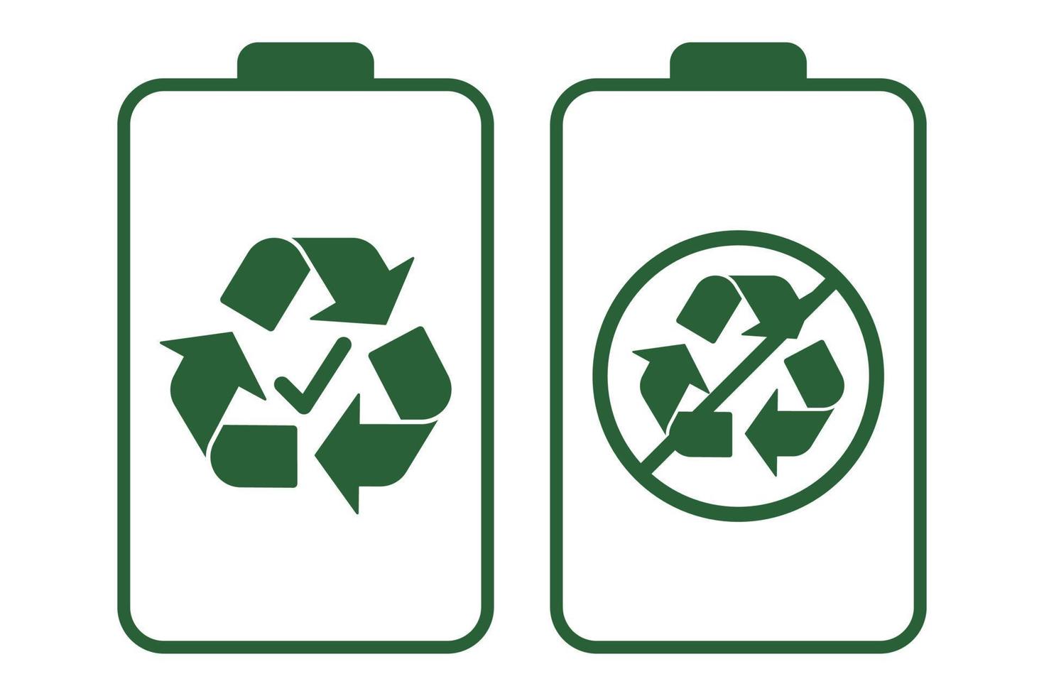 batteries recyclables et non recyclables vecteur