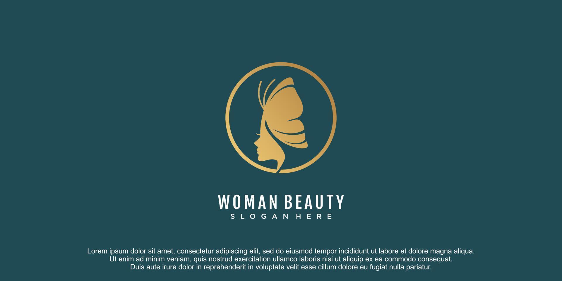 beauté femme logo avec papillon concept design icône vecteur icône illustration