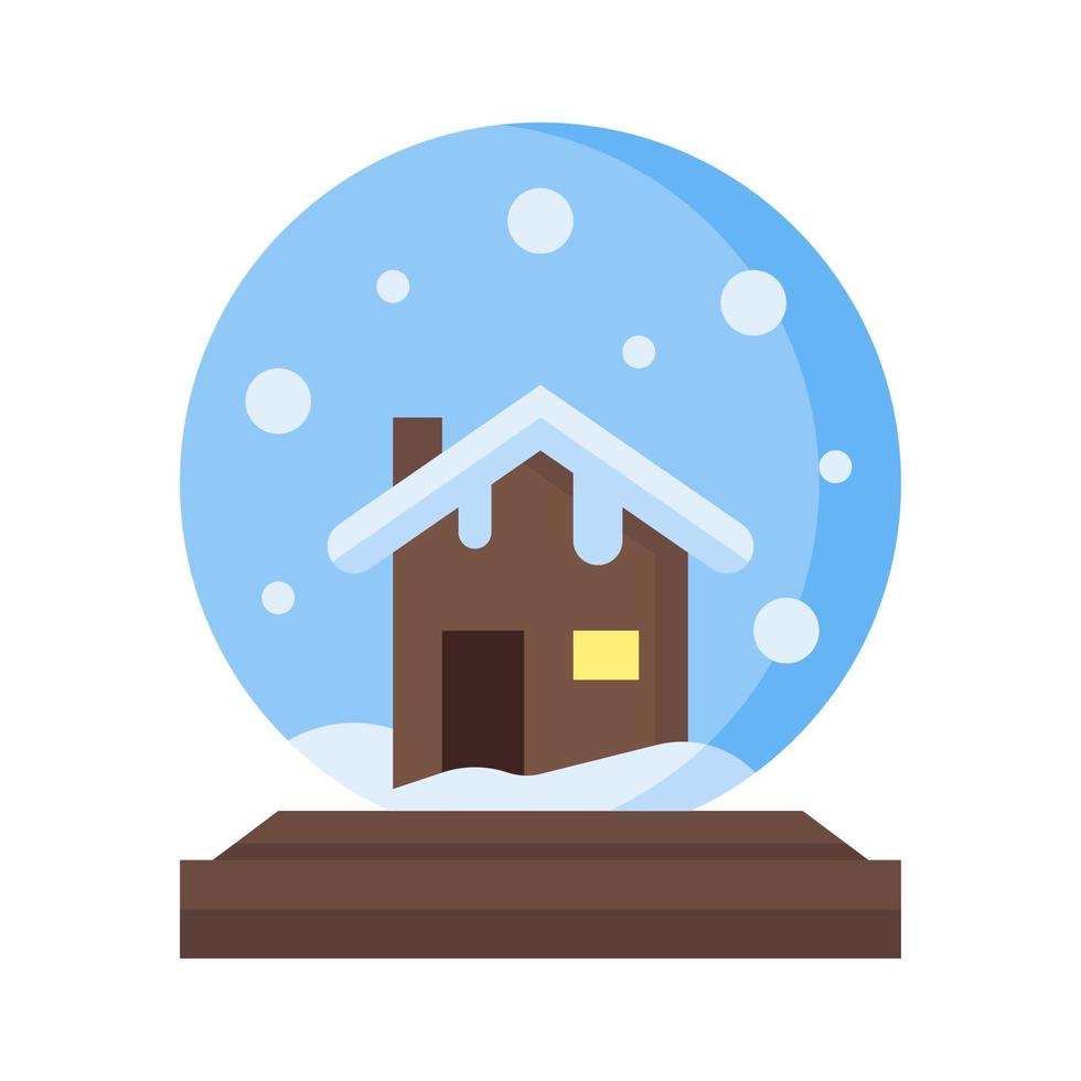icône de globe de neige dans le vecteur de style plat, icône de boule de neige, jouets d'hiver