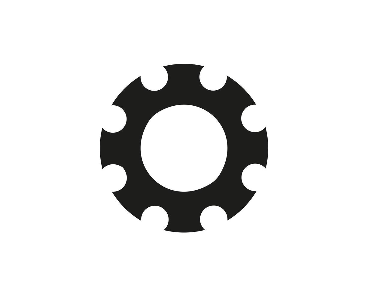 icône de roue dentée d'engrenage. icône industrielle automobile, logo d'engrenage, symbole de réparation de voiture vecteur