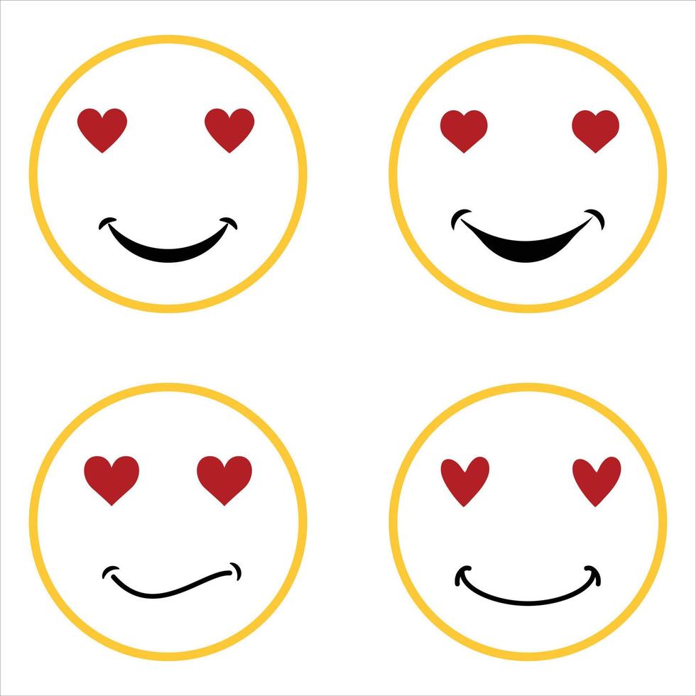 emoji visage d'amour vecteur