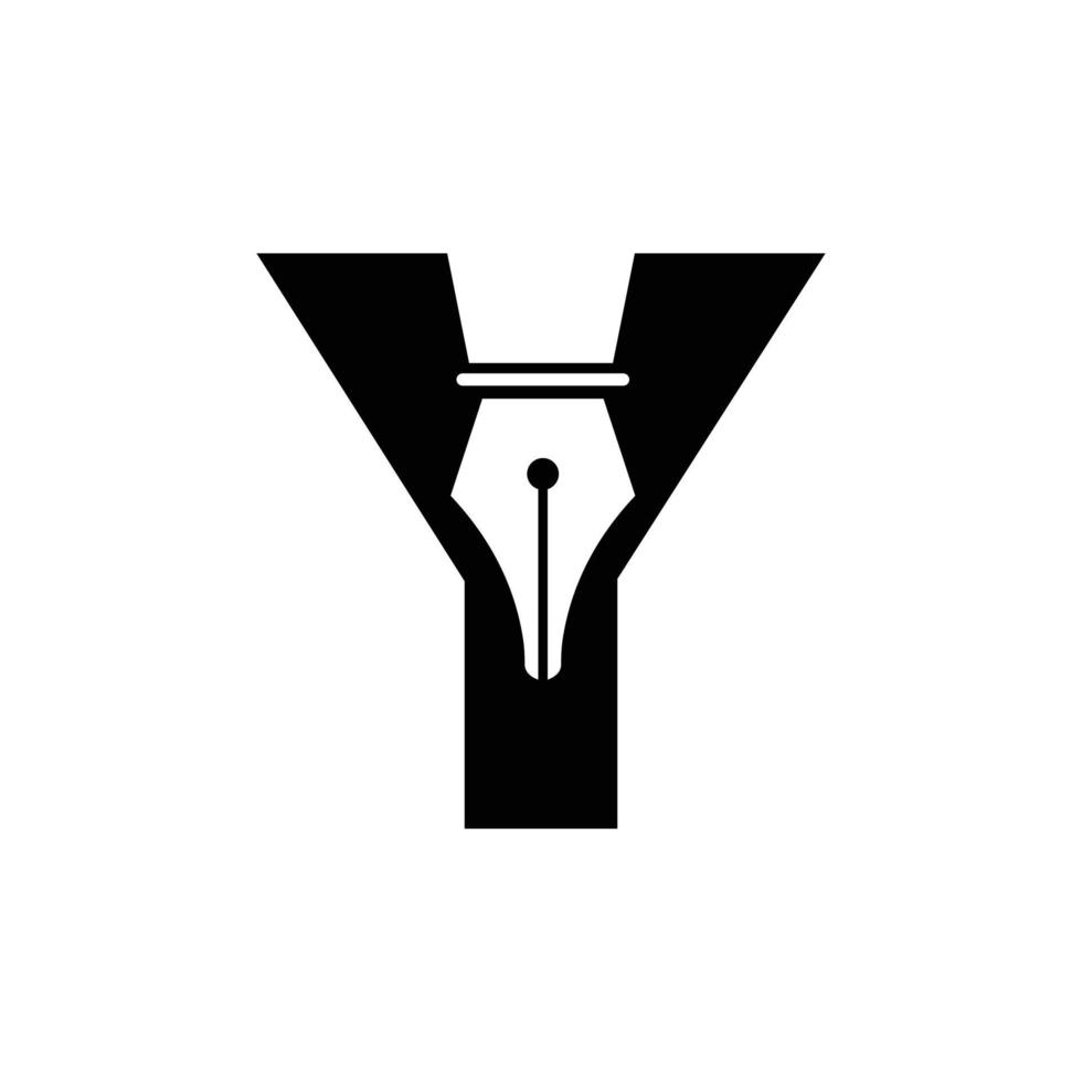 lettre initiale y icône de plume de stylo pour l'éducation logo et symbole de loi alphabet basé sur un modèle vectoriel