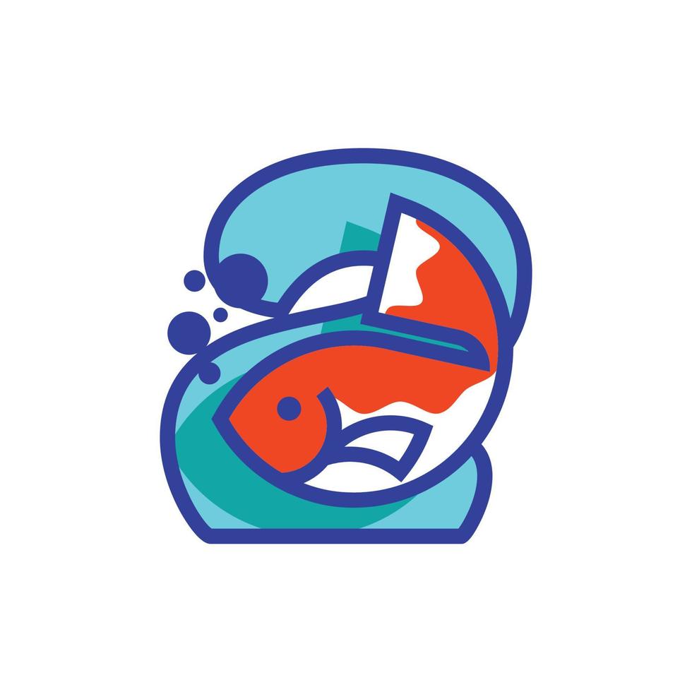 logo numérique 2 poissons vecteur