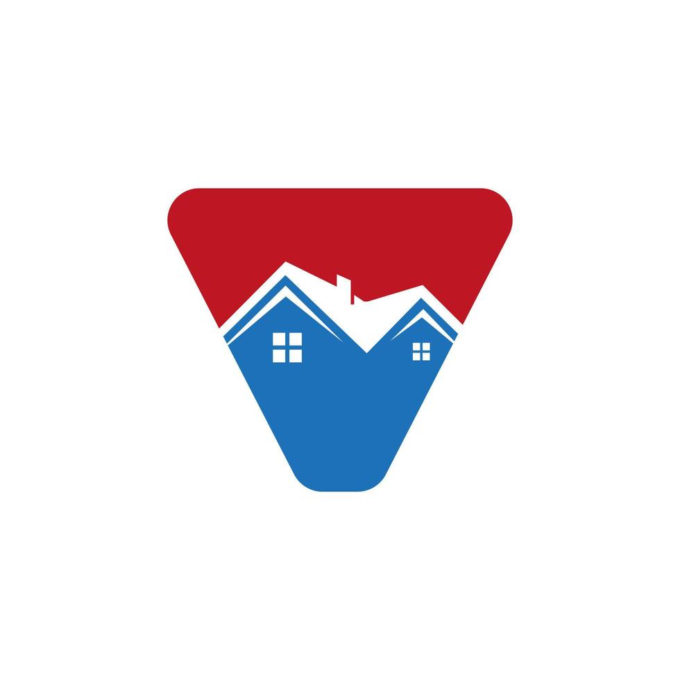 lettre initiale v logo immobilier avec toit de construction de maison pour investissement et modèle d'entreprise vecteur
