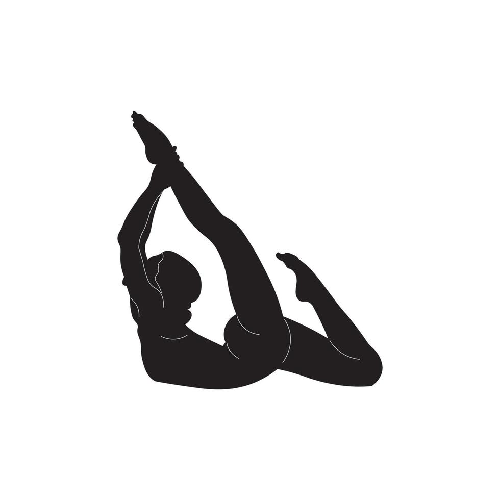 image vectorielle de yoga noir blanc silhouette vecteur