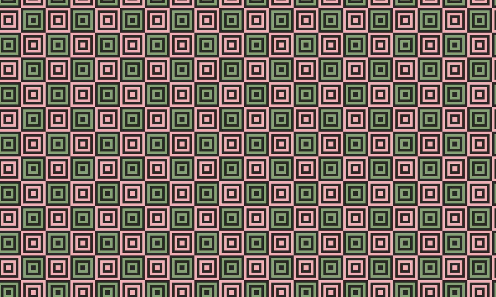 motif géométrique abstrait sans soudure avec des carrés roses et verts sur fond noir. conception de vecteur ligne minimalisme simple à la mode