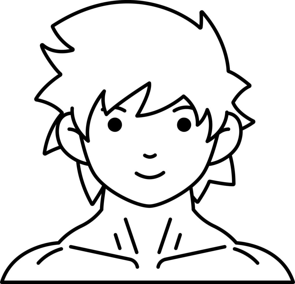 muscle homme garçon avatar utilisateur personne gens dessin animé mignon style de ligne vecteur