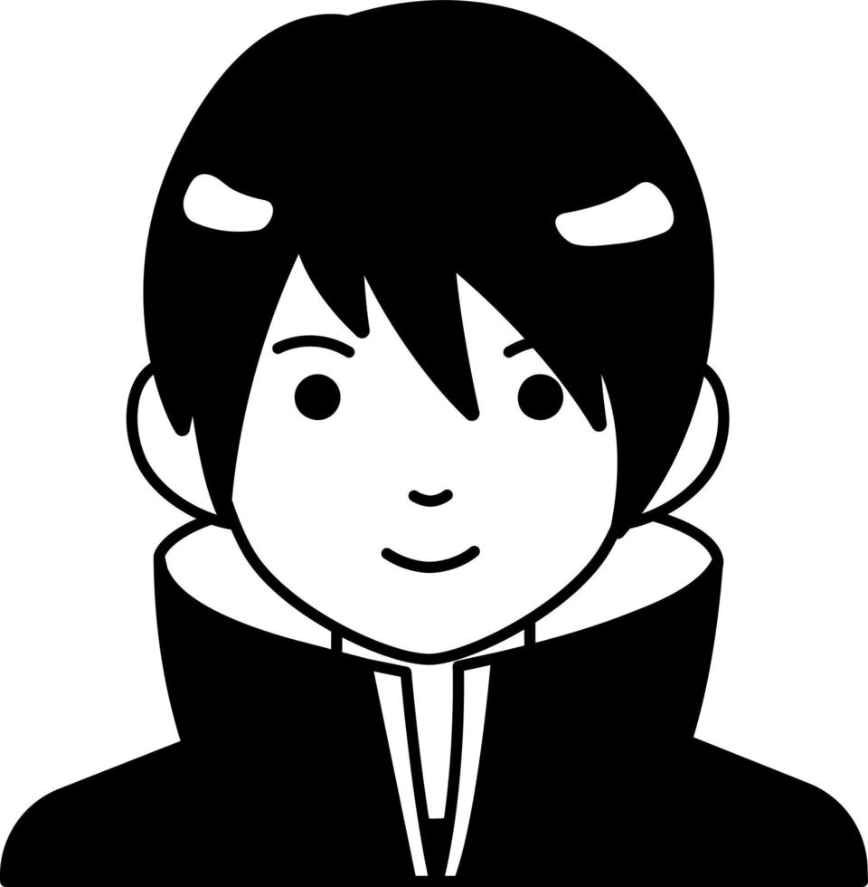 couverture vêtements homme garçon avatar utilisateur preson gens mignon semi-solide noir et blanc style vecteur