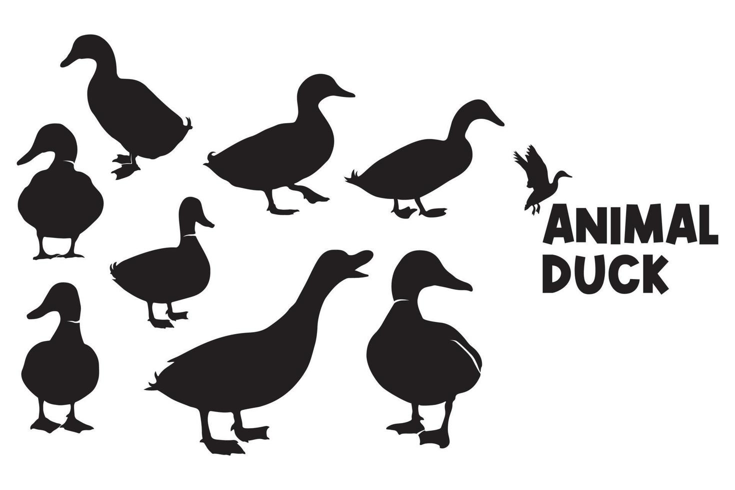 illustration de silhouette de canard sur fond blanc. illustration vectorielle. vecteur