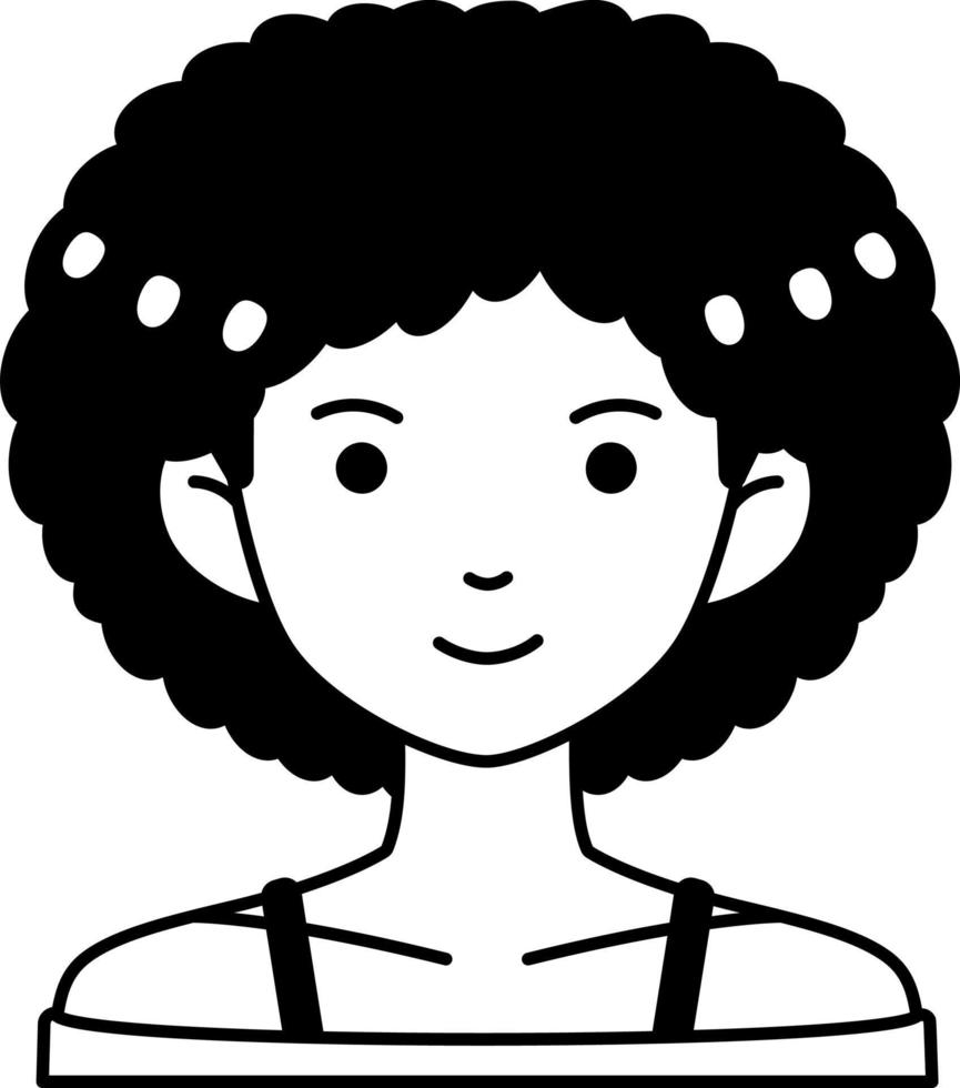 femme fille avatar utilisateur personne bob cheveux peau noire semi solide transparent vecteur