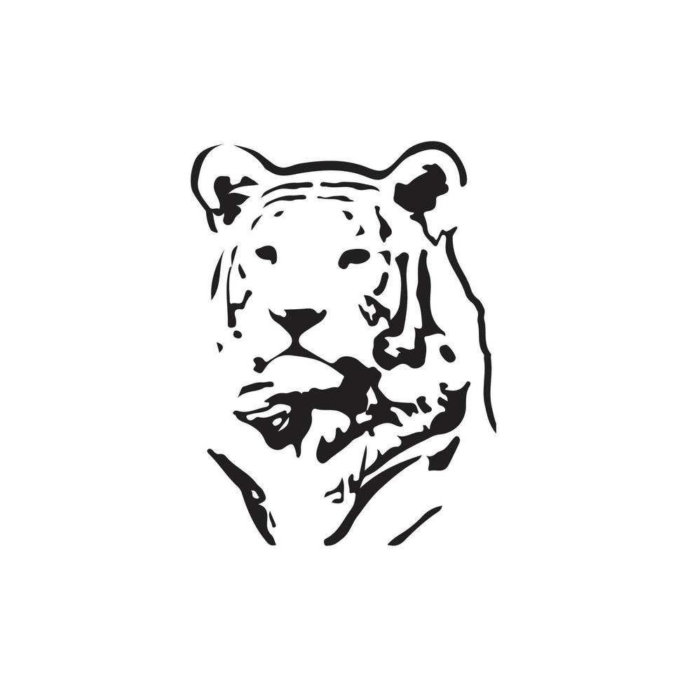 tête de tigre dessin illustration vectorielle vecteur