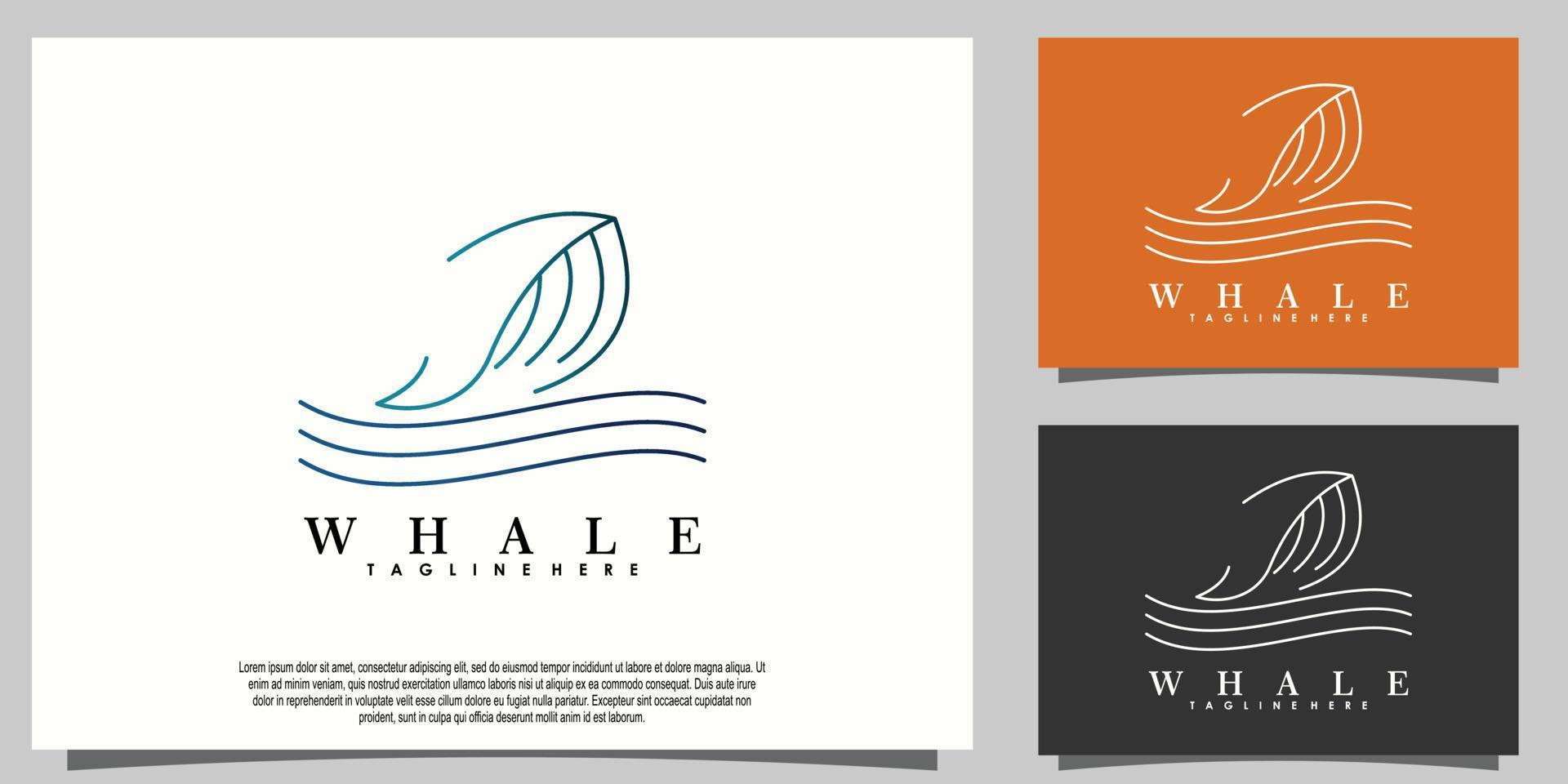 création de logo de baleine avec concept créatif vecteur