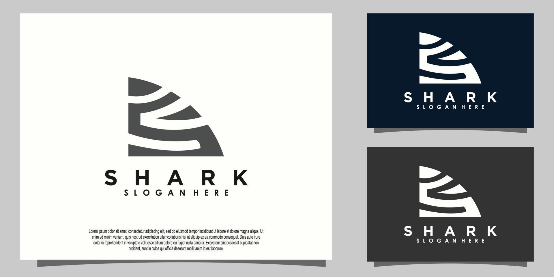 création de logo de requin fin avec concept créatif lettre s vecteur