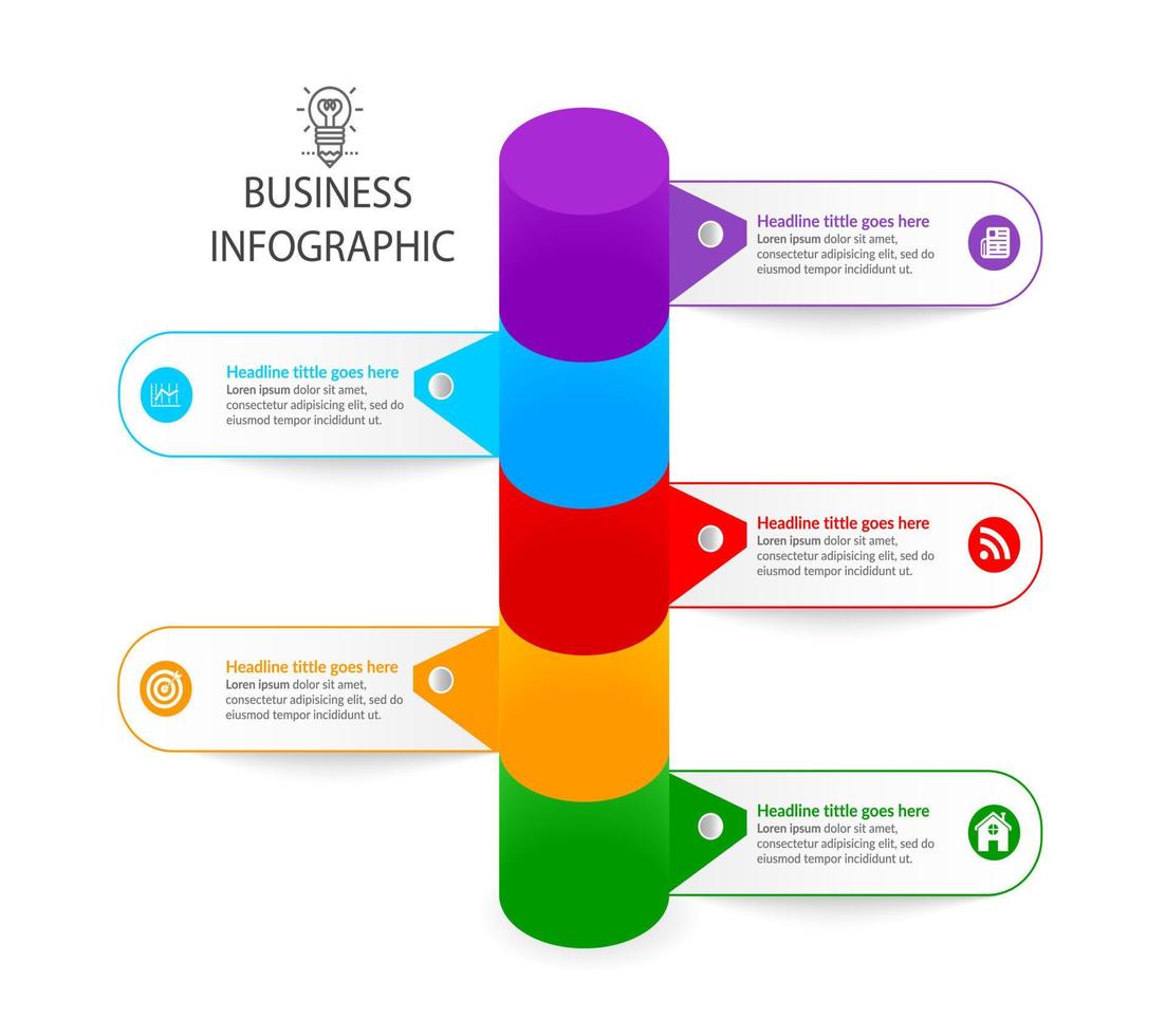 conception de modèle d'infographie d'entreprise. infographie de diagramme de cercle réaliste. visualisation de données de rapport annuel d'entreprise moderne. vecteur