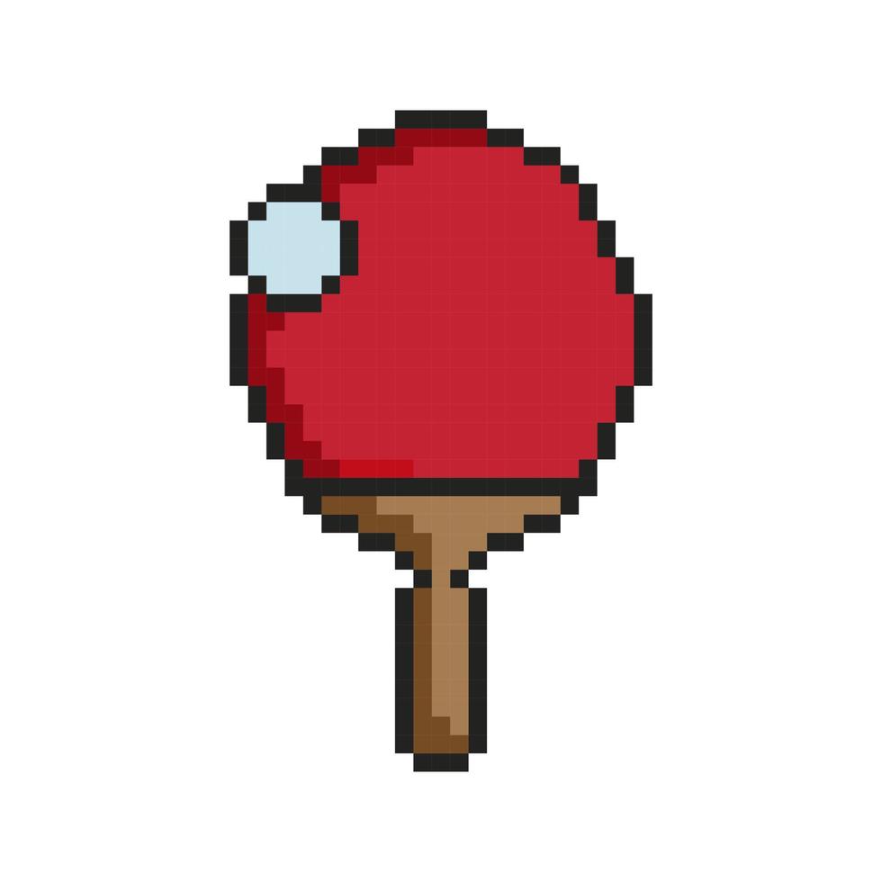 icône de tennis de table pixel art. raquette et balle .illustration vectorielle. vecteur