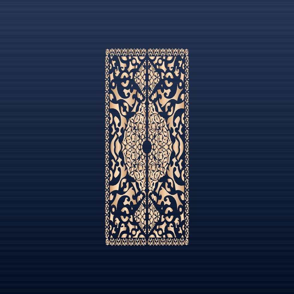 fond de conception de mandala ornemental de luxe en couleur or - motif sans couture - fond de décoration - jali et découpe laser motif sans couture - ensemble de bordures aztèques - panneaux découpés au laser vecteur