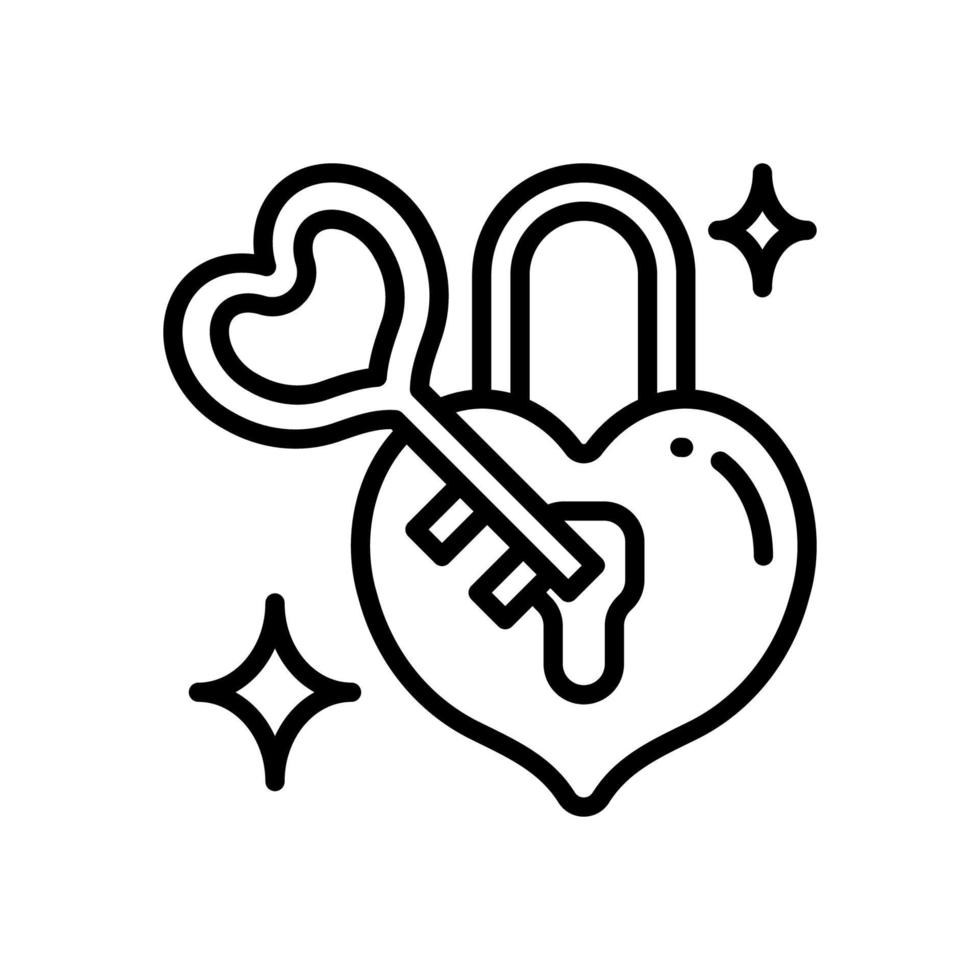 icône de clé de coeur pour votre site Web, mobile, présentation et conception de logo. vecteur