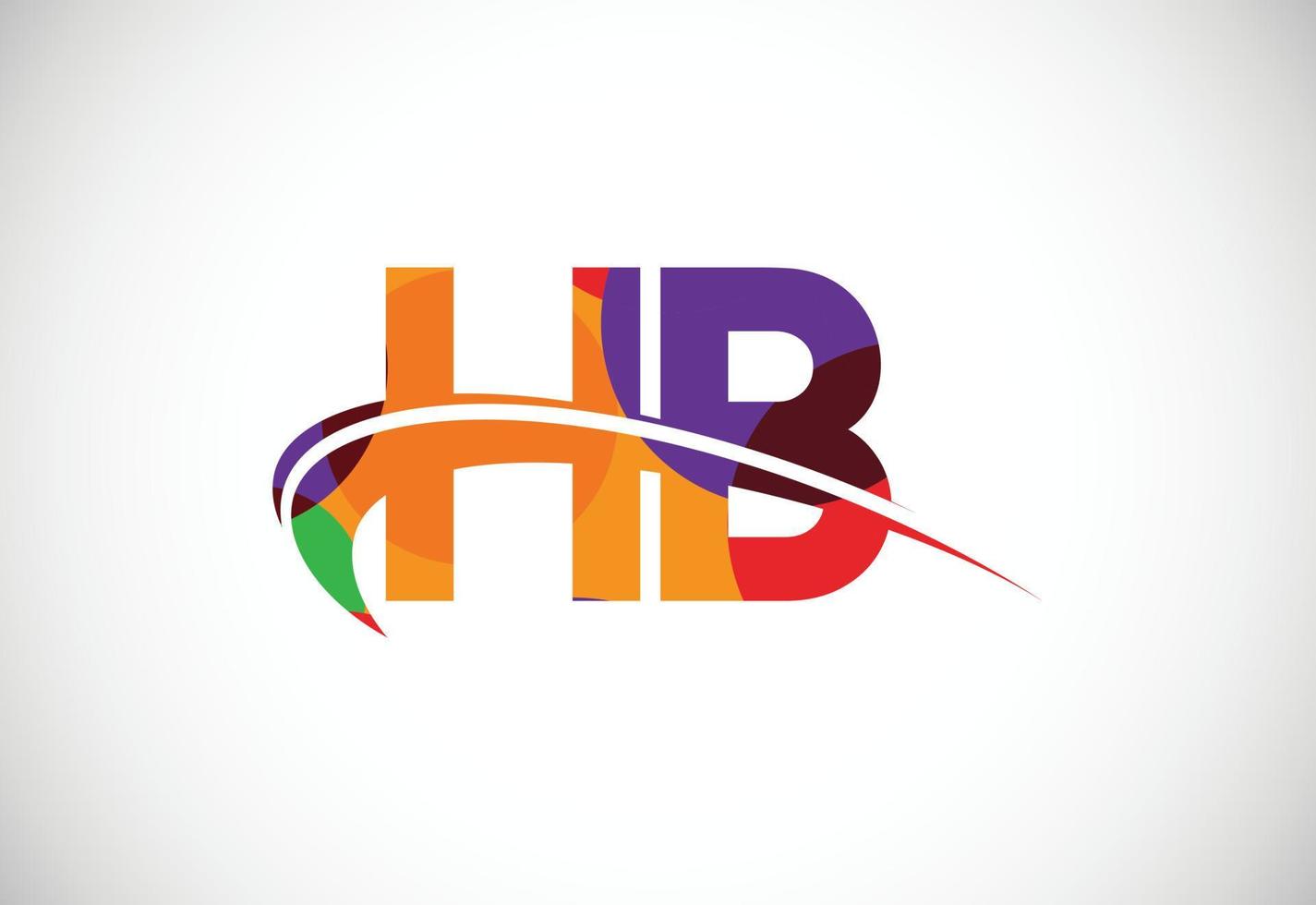 vecteur de conception de logo hb lettre colorée. logo moderne pour l'identité visuelle de l'entreprise dans un style art low poly