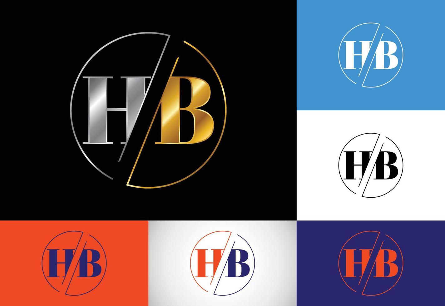 lettre initiale vecteur de conception de logo hb. symbole de l'alphabet graphique pour l'identité de l'entreprise