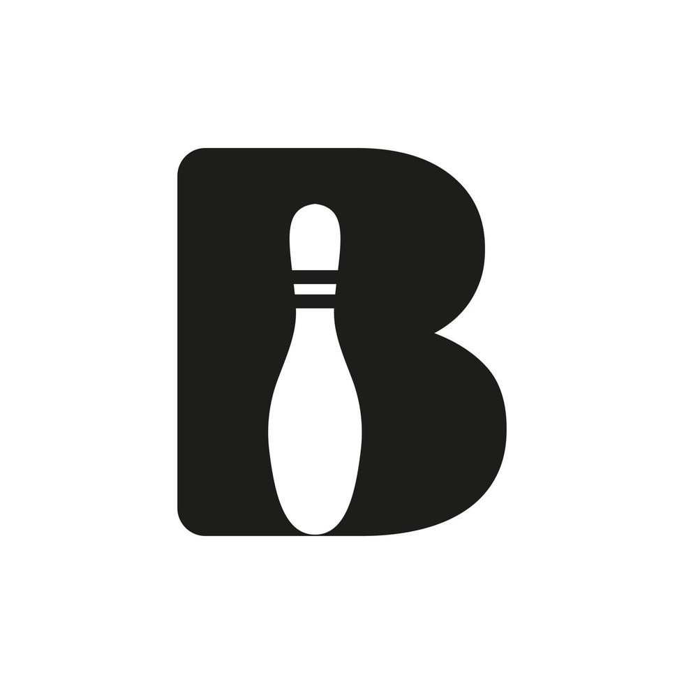 logo de bowling lettre b. modèle de vecteur de symbole de boule de bowling