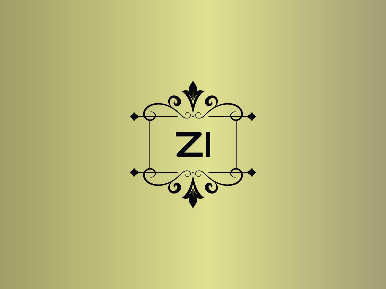 image créative du logo zi, conception de lettre de luxe zi premium vecteur