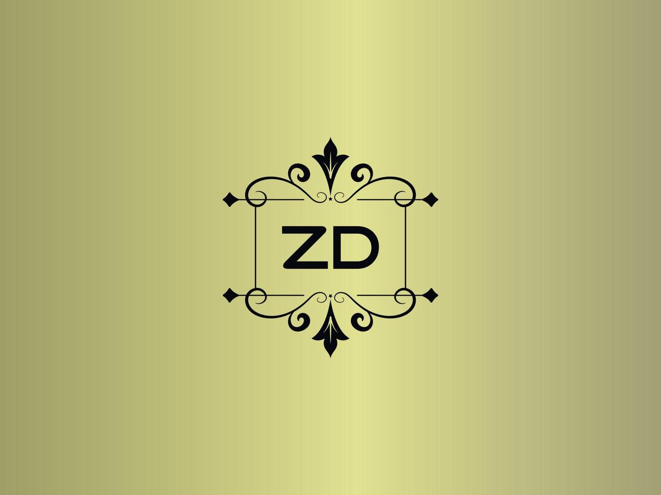 image créative du logo zd, conception de lettre de luxe zd premium vecteur