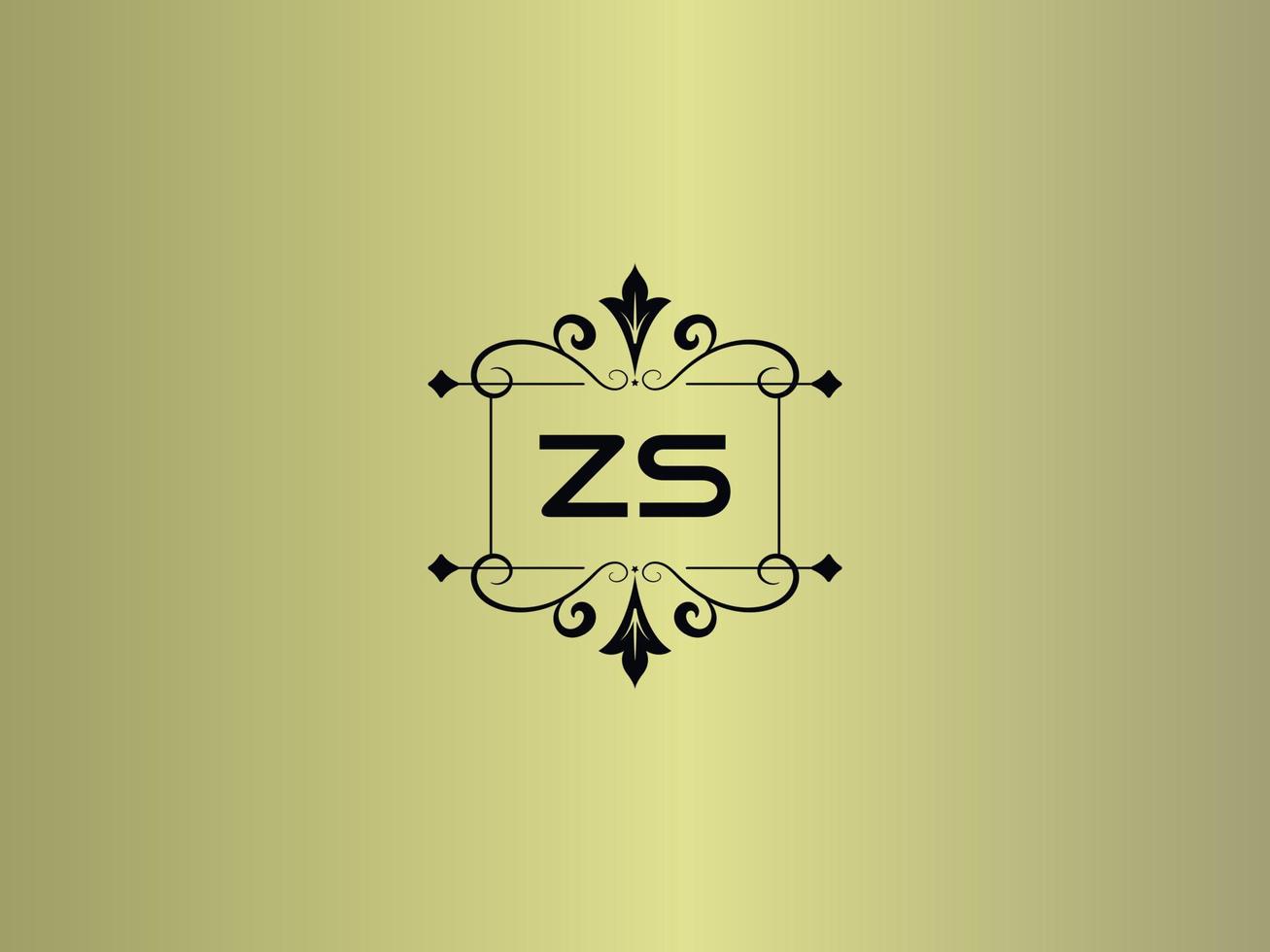 image créative du logo zs, conception de lettre de luxe zs premium vecteur