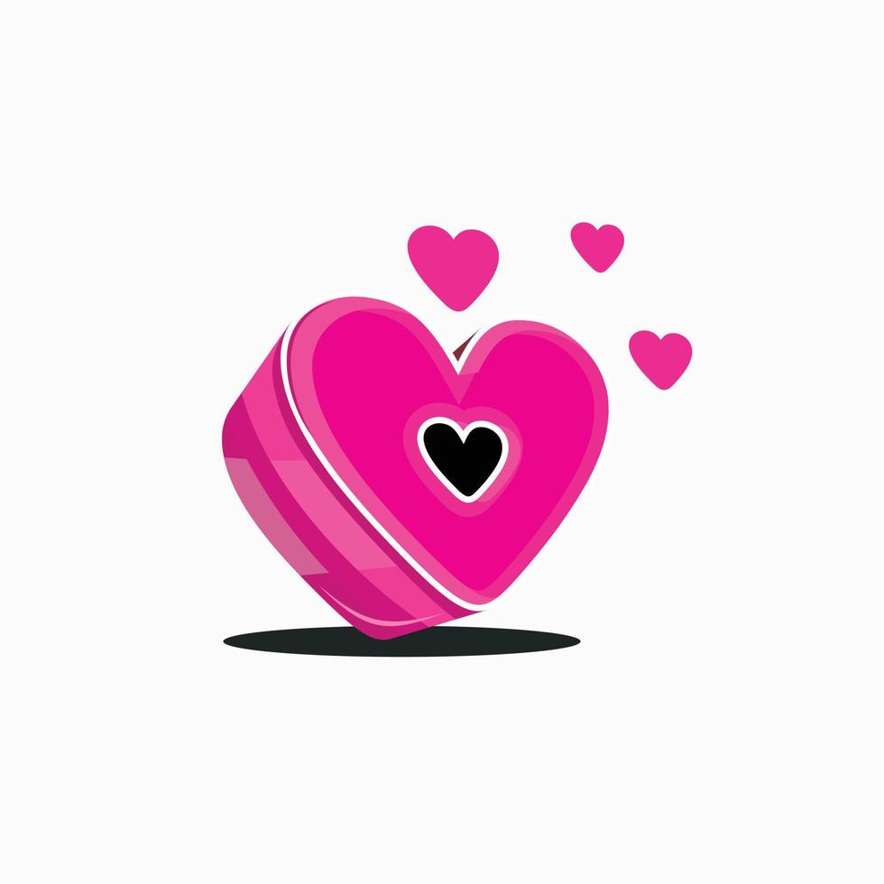 icône de personnage de conception d'amour de couleur rose vecteur