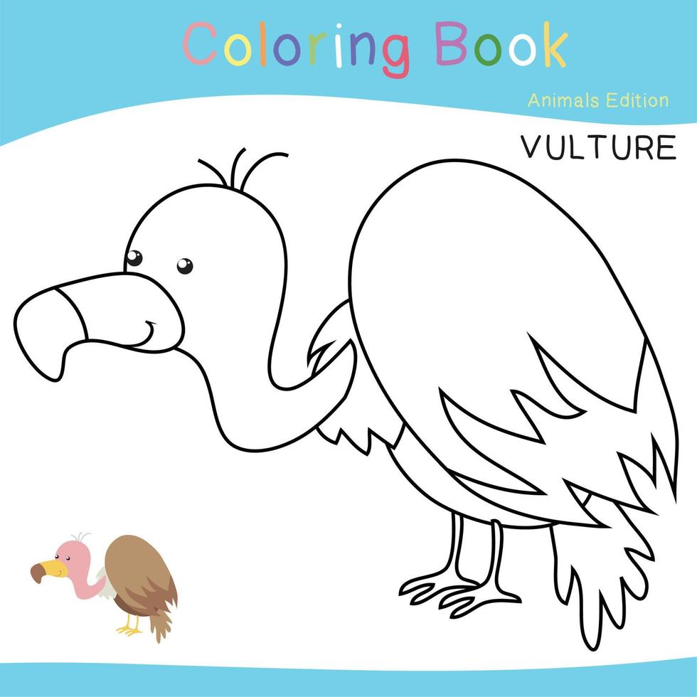 feuille de travail des animaux à colorier. feuille de travail éducative à colorier imprimable. fichier vectoriel. vecteur