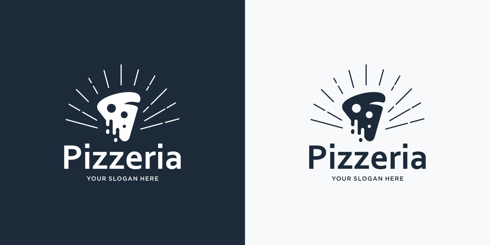 logo de conception de restaurant de pizza italienne. symboles pour la nourriture et les boissons et les restaurants. vecteur