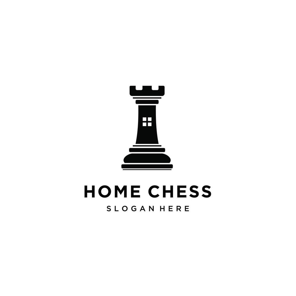 vecteur de conception de logo minimaliste d'échecs à la maison