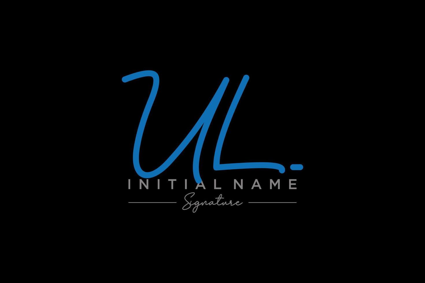 vecteur de modèle de logo de signature ul initial. illustration vectorielle de calligraphie dessinée à la main.