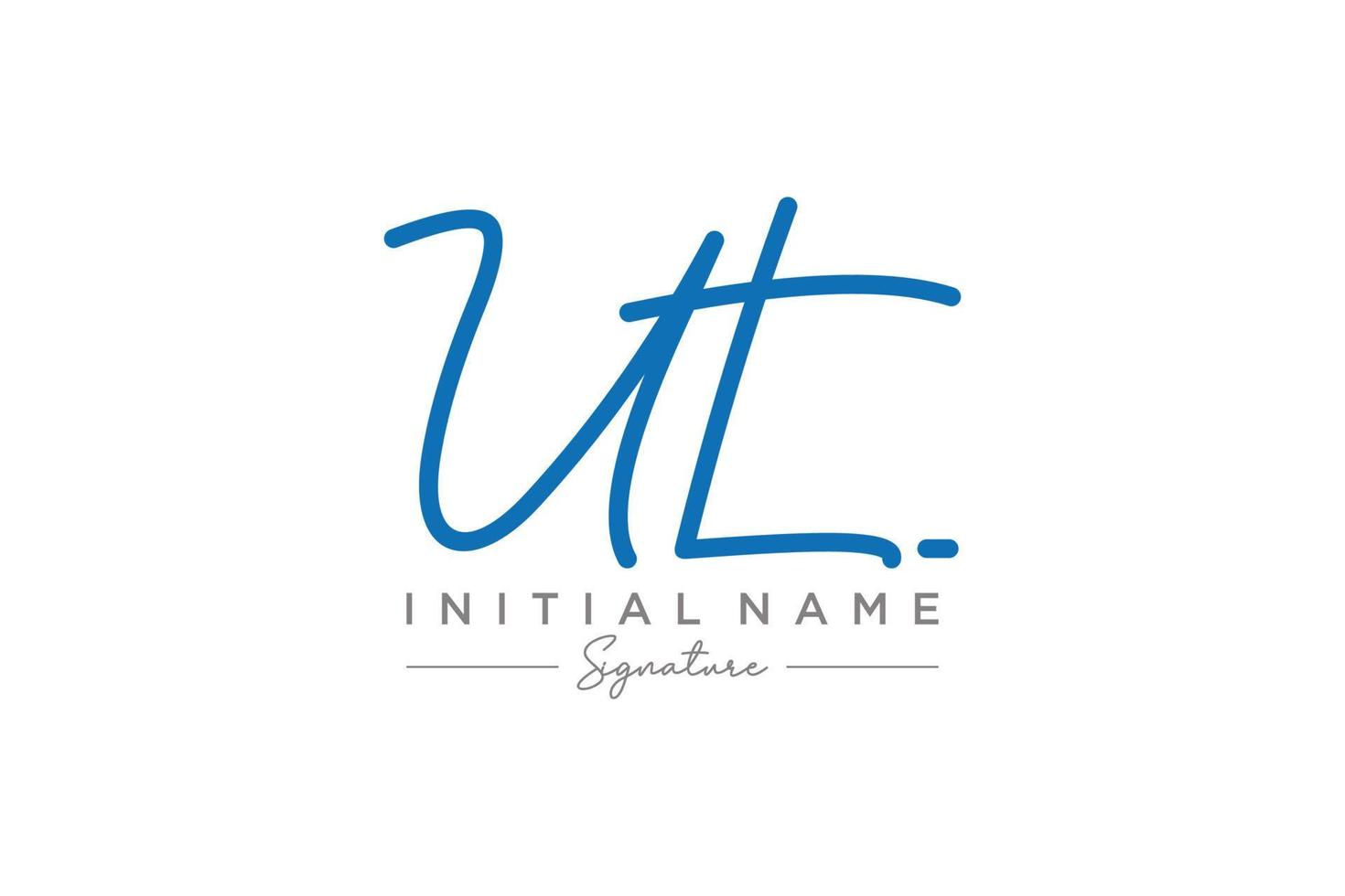 vecteur de modèle de logo de signature ut initial. illustration vectorielle de calligraphie dessinée à la main.