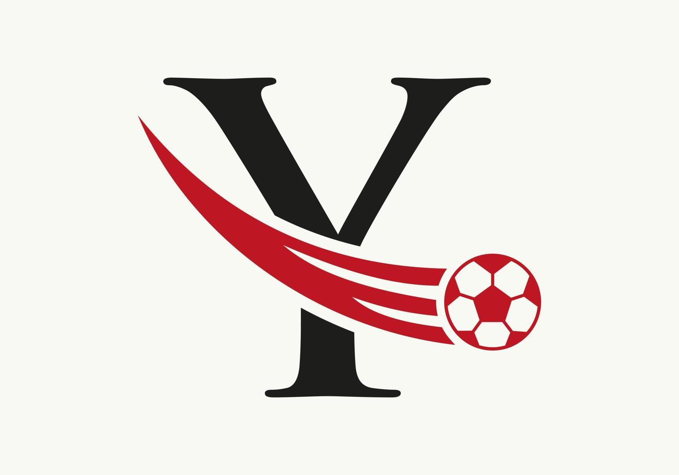 lettre y logo de football de football. concept de symbole de club de football d'icône d'équipe de football vecteur