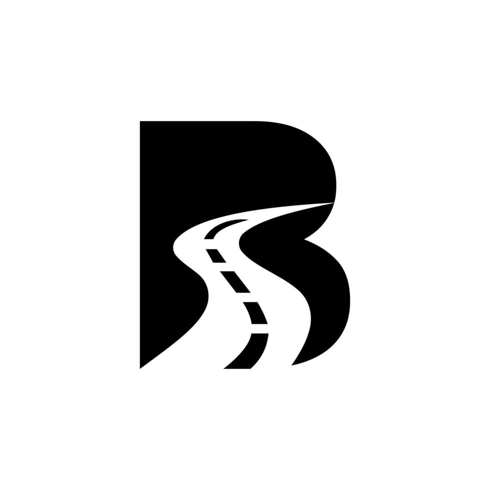 lettre initiale b logo de route pour le modèle de vecteur de signe de voyage et de transport