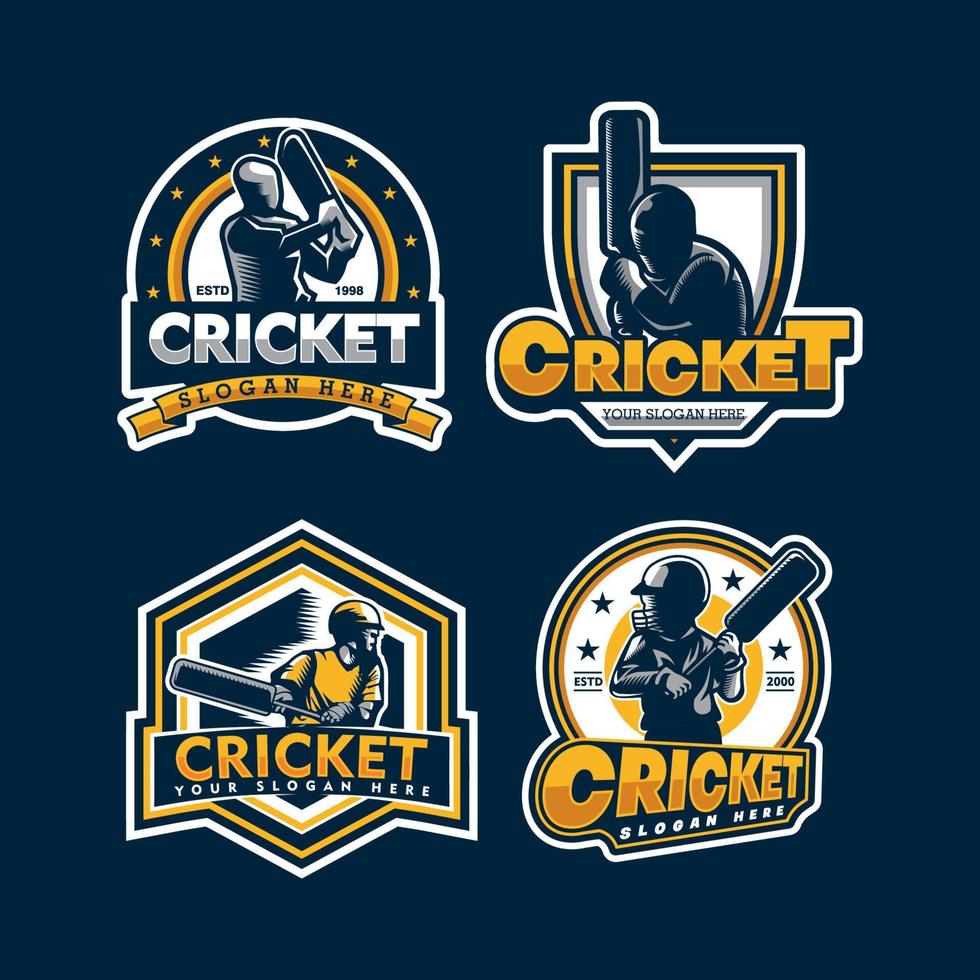 concept de logo de cricket vecteur