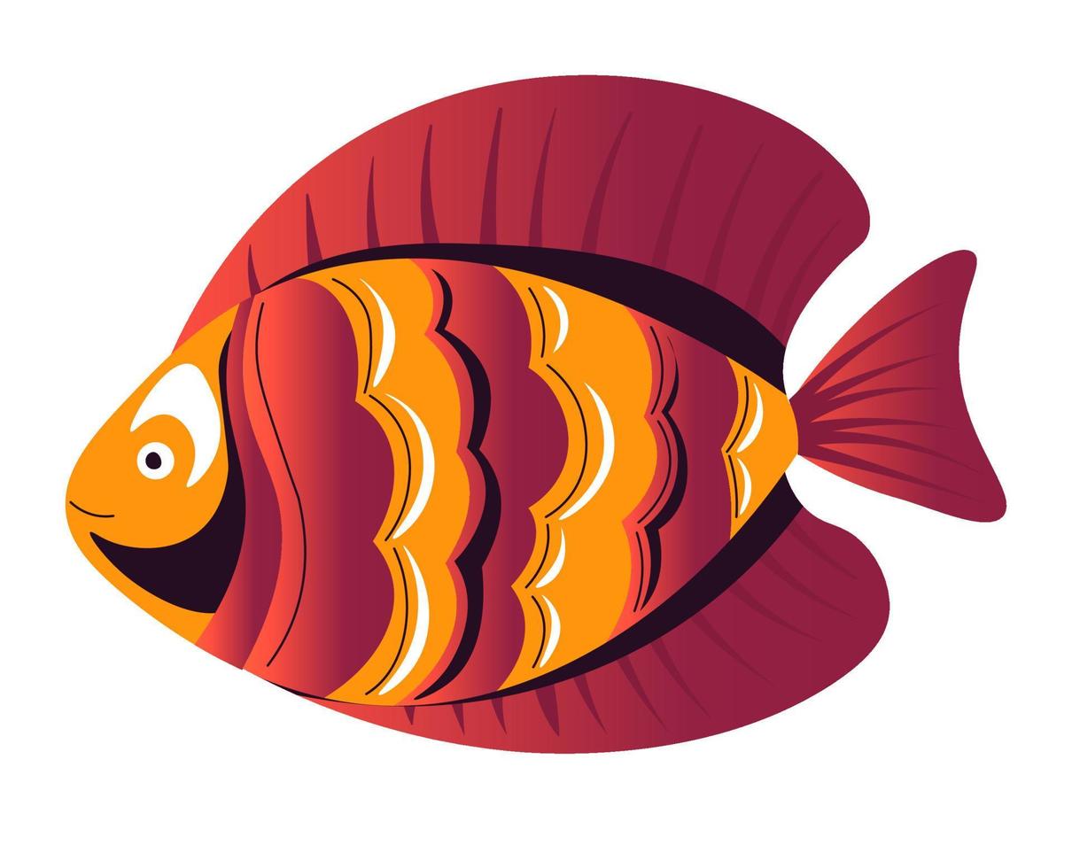 poisson bijou nageant, aquarium créature de la mer vecteur